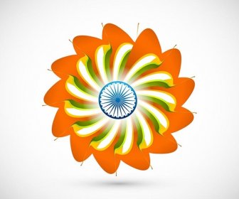 Hermosa Bandera India Hecha Flor India Independencia Día Wallpaper