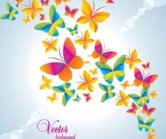 Beautiful Ornate Butterfly Background Vector