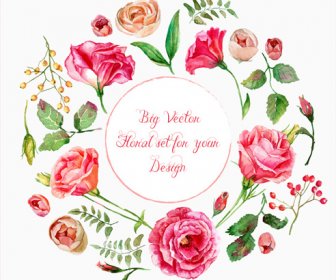 Fond De Belle Fleur Rose Vector Art