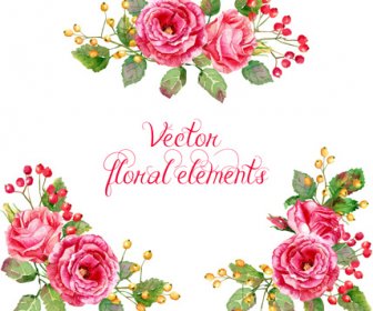 Schöne Rosa Blume Vektor Kunst Hintergrund