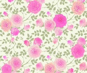 Schöne Rosa Rose Musterdesign Vektor