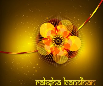 Raksh สวย Bandhan บัตรฮินดูเทศกาลพื้นหลังเวกเตอร์