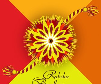 Design De Cartão Colorido Bonito Raksha Bandhan Fundo