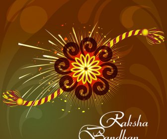 ออกแบบสวยงาม Raksha Bandhan พื้นหลังการ์ด