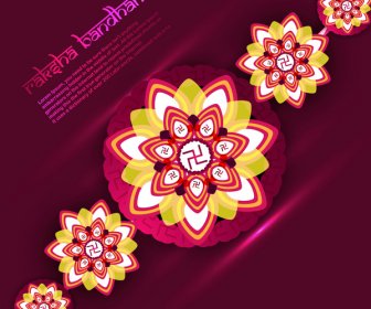 Beautiful Raksha Bandhan Festival Rakhi Background Vector Illustration