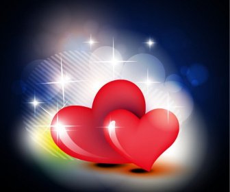 Schöne Rote Herzen-Vektor-Design-Hintergrund