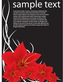 Schöne Rote Lilie Blume Abbildung Auf Blumenkunst Hintergrund Freie Vektor-Broschüre