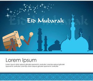 Hermosa Religiosa Eid Background Ilustración Vectorial