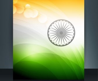 แม่โบรชัวร์วันสาธารณรัฐสวยสไตล์อินเดียธงไตรรงค์เวกเตอร์