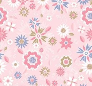 Bunga Berwarna-warni Indah Mulus Pada Tekstur Pink Vektor