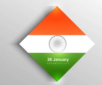Schöne Glänzende Stilvolle Indische Flagge Winken Design