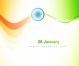 Hermoso Diseño Brillante Elegante Bandera India Ola