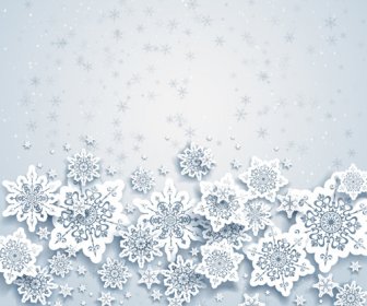 Kepingan Salju Yang Indah Natal Latar Belakang Vektor