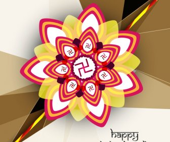 Beautiful Stylish Hindu Rakhi Card Colorful Background Vector Design