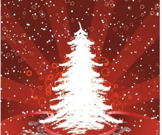 Schön Stilisierten Weihnachtsbaum Hub Auf Muster Hintergrund Vektor
