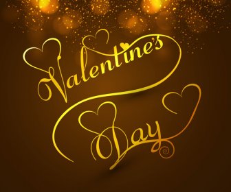 Schönen Valentinstag Herz Stilvolle Text-Design Für Bunte Karte Vektor