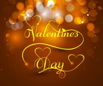 Schönen Valentinstag Herz Stilvolle Text-Design Für Bunte Karte Vektor