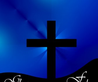 Beautiful Vector Cross For Good Friday Colorful Background