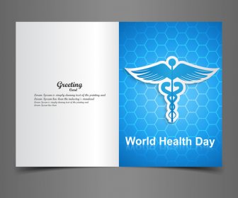 Vector Lindo Cartão Mundo Saúde Dia Fundo Ilustração