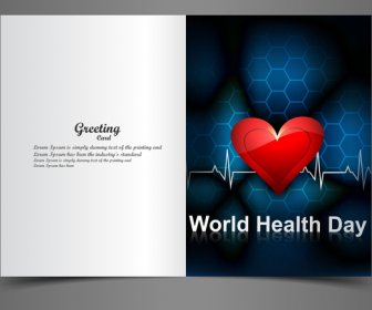 Vector Lindo Cartão Mundo Saúde Dia Fundo Ilustração