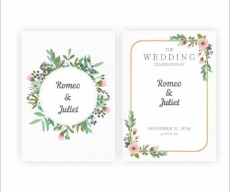 Beautiful Wedding Invitations With Gold And Flower Frames