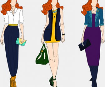 Beautiful With Fashion Models Vector