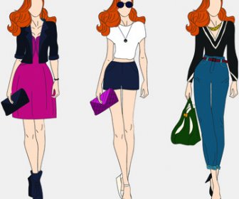 Beautiful With Fashion Models Vector