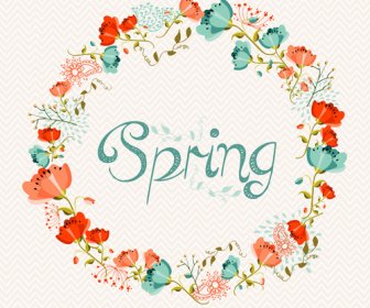 Beautiful Wreath Spring Vector Background