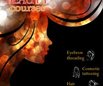 Beauty Course Banners Design With Bokeh Abstract Background