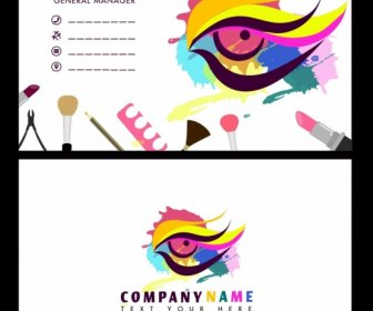 Beauty Name Card Template Colorful Makeup Eye Ornament