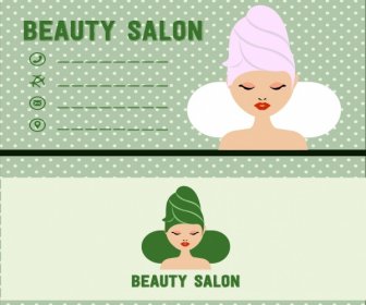 Salon De Belleza Spa Mujer Icono De Nombre De Plantilla De Tarjeta