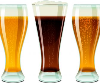 Bier Und Glasbecher Design Grafik Vektor