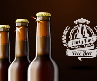 Bouteille De Bière Et Vecteur D’étiquettes De Bière