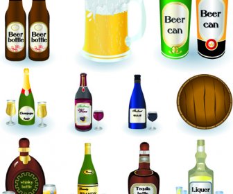 Beer Cans And Beer Bottles Vector