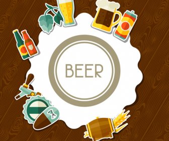 Cerveja Estilo Plano Base Vetor Projeto