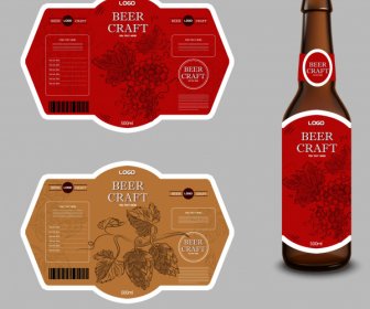 Beer Label Templates Flowers Decor Classic Design