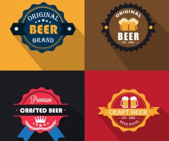 Beer Labels Collection Classical Colored Circle Types