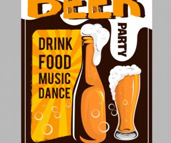 Beer Party Banner Foam Glass Bottle Colored Classic