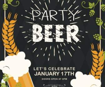Beer Party Banner Foam Glass Flowers Texts Decoration