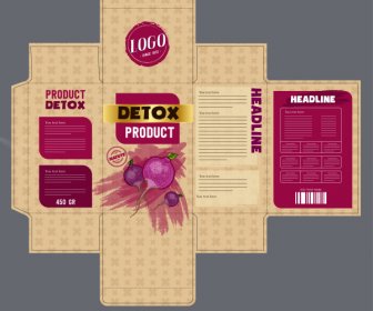Beet Product Packaging Template Grunge Retro Decor