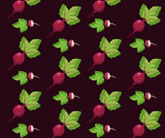 Beetroot Pattern Dark Colored Repeating Decor
