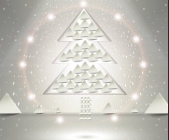 Beige Weihnachten Hintergrund mit Weihnachtsbaum-Vektor