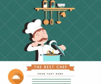 Best Chef Advertisement Cook Kitchenwares Icons Ornament
