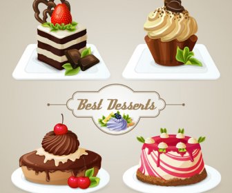 Desserts Terbaik Vektor Ikon Grafis