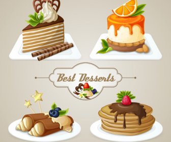 Desserts Terbaik Vektor Ikon Grafis