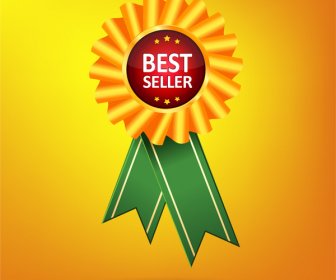 Besten Verkäufer-Vektor-Design Mit Goldmedaille Abbildung