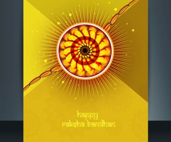 Indah Template Perayaan Warna-warni Raksha Bandhan Festival Ilustrasi Vektor