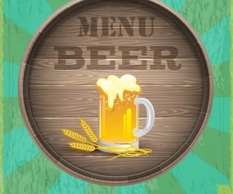 Beverage Menu With Funny Ray Background