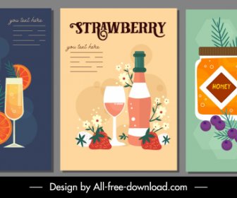 Beverages Poster Templates Colorful Classic Decor