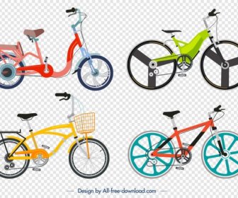Bicycle Advertising Background Colorful Modern Icons Decor